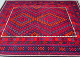 Vintage Afghan Meymaneh Kilim Rug 2.8x2.1m For Fremantle Homes.