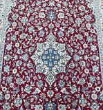 High quality room size silkinlaid handmade Persian Nain rug 2.7x1.75m