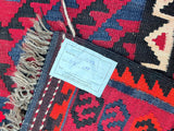 112x98cm Afghan Meymaneh Kilim Rug
