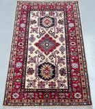 Pure wool hand knotted Afghan super Kazak rug 165x109cm
