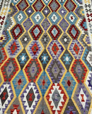 Full Room Size Hand Woven Boho Design Afghan Kyber Kilim Rug 293x204cm Shoparug
