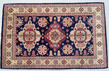 Tribal Afghan Kazak Rug 1.5x1m