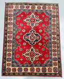 Certified Handmade Afghan Kazak Rug 138x106cm