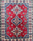 Tribal Afghan Kazak Rug 1.4x1m