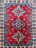 Tribal Afghan Kazak Rug 1.4x1m