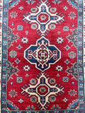 Tribal Afghan Kazak Rug 1.4x1m