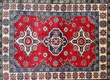 Tribal Afghan Kazak Rug 1.4x1m