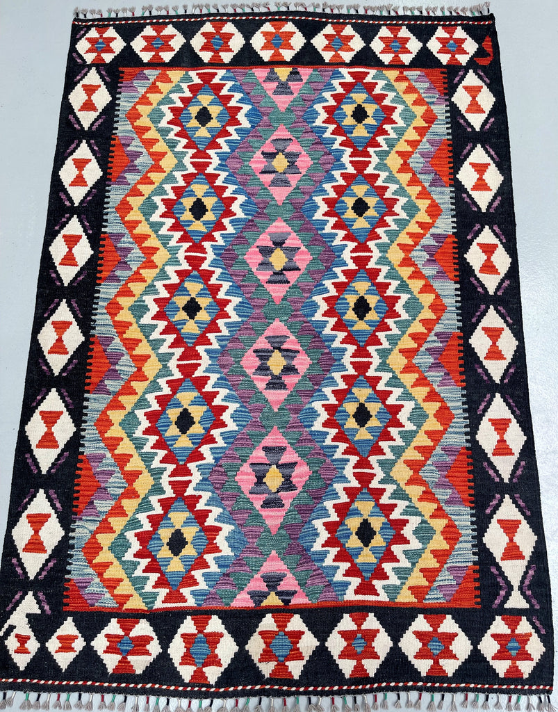 Waziri Rug Decorative Wool Hand Woven Afghan Waziri Kilim Rug 192x132cm Perth