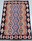 Decorative Wool Hand Woven Afghan Waziri Kilim Rug 192x132cm Perth
