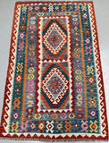 Boho Wool Hand Woven Afghan Kyber Kilim Rug 190x121cm Shoparug