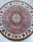 Afghan Kazak Round Rug 1.5x1.5m
