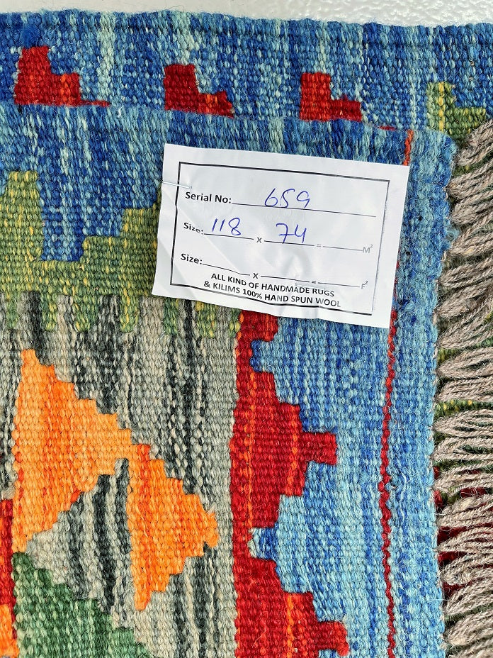118x74cm Afghan Aryana Kilim Rug