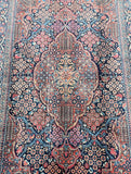 Pure lamb's wool antique Persian Kashan rug woven circa 1930