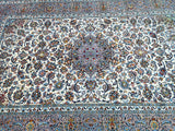 3.4x2.2m Beige Persian Kashan Rug