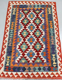 Boho Afghan Waziri Kilim Rug 1.9x1.3m