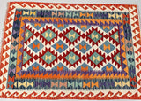 Boho Afghan Waziri Kilim Rug 1.9x1.3m