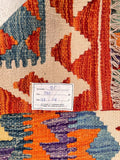 Boho Afghan Waziri Kilim Rug 1.9x1.3m
