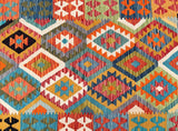 Pure Wool Boho Hand Woven Afghan Kyber Kilim Rug 1.8x1.2m Shoparug