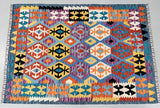 Coffee Table Size Nomadic Hand Woven Afghan Kyber Kilim Rug