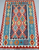 Pure Wool Hand Woven Afghan Aryana Kilim Rug 189x131cm Perth