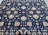 Navy blue floral patterned Afghan Chobi rug with intricate designs at Persian rug warehouse WA in Perth