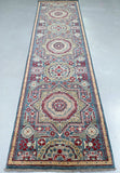 3m long wool hand knotted Afghan Mamluk hall runner rug