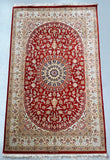 Masterpiece pure silk hand knotted Persian Qom rug signed 160x100cm at Persian rug warehouse WA in Perth.