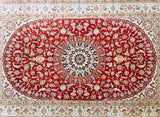 rare pure silk hand knotted Persian Qum rug