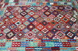 Large Room Size Hand Woven Boho Design Tribal Afghan Kyber Kilim Rug