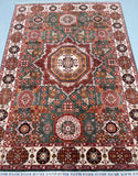 Squarish Room Size Handmade Afghan Mamluk Rug
