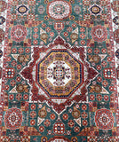 Room size wool hand knotted Mamluk Afghan super Kazak rug 2.65x1.9m