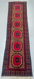 2.5m Long pure wool handmade Persian Blouchi hall runner rug