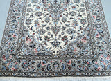 2.3x1.5m Beige Persian Yazd Rug