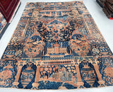 3.5x2.5m Over Dyed Vintage Persian Kashmar Rug