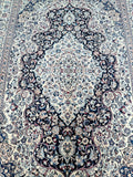 Top quality large room size wool & silk hand knotted Persian Nain rug 370x245cm