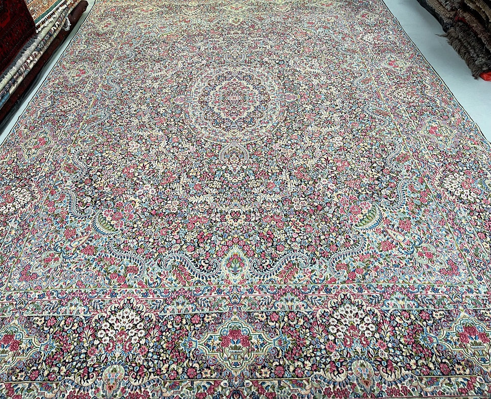 3.9x3m Antique Persian Kerman Rug