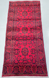 Pure Wool Hand Knotted Tribal Afghan Kunduz Hall Runner Rug 180x81cm Australia