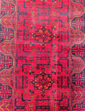 Pure Wool Hand Knotted Tribal Afghan Kunduz Hall Runner Rug 191x80cm Australia
