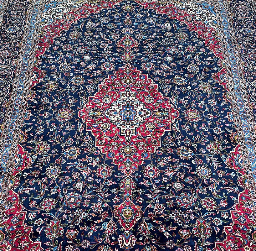 3.8x2.8m Persian Kashan Rug Signed