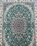 Fine Quality Coffee Table Size Authentic Hand Knotted Persian Nain Rug 2x1.5m