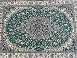 Superfine quality green tone handmade Persian Nain rug 2x1.5m