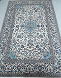 Full room size beige tone handmade Persian Kashan rug 3x2m