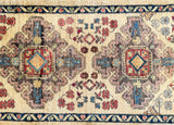 Door Mat Size Hand Knotted Afghan Royal Kazak Rug 97x60cm Shoparug
