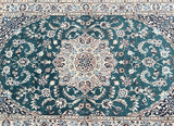 Superb aqua marine tone handmade Persian Nain rug 1.5x1m