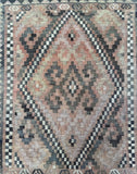 Vintage Afghan Meymaneh Kilim Rug 1x0.8m
