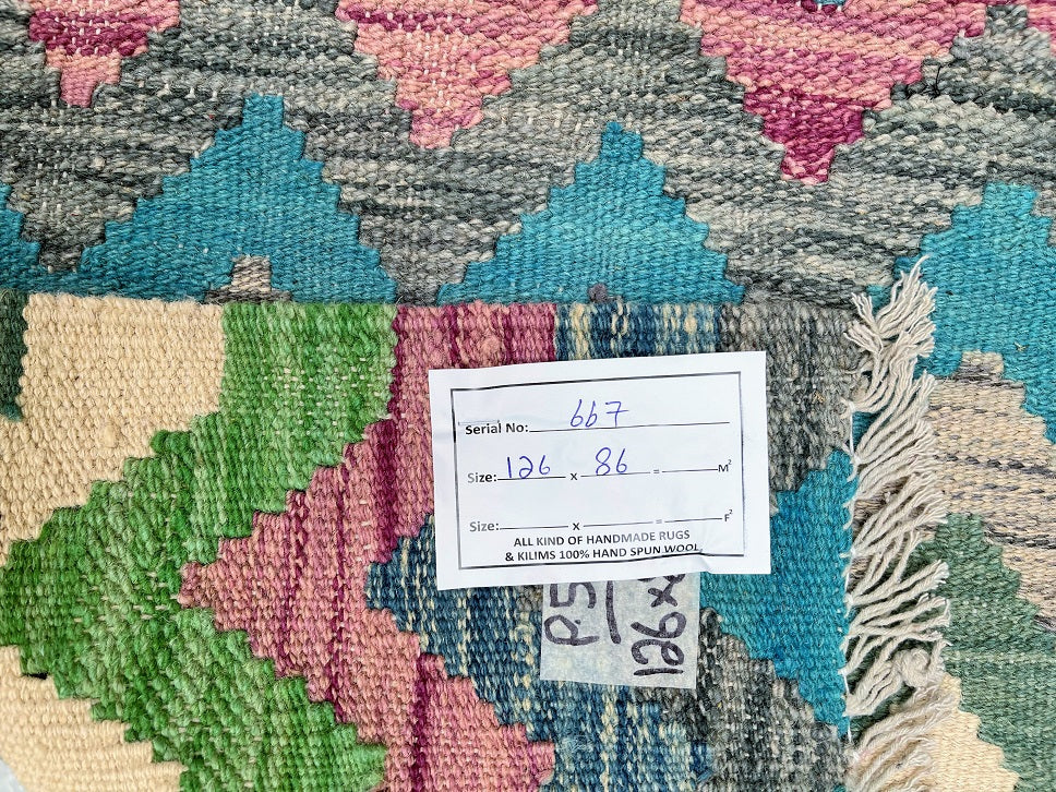 1.3x0.9m Afghan Waziri Kilim Rug