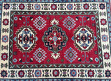 1.4x1m Tribal Afghan Kazak Rug