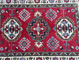 1.4x1m Tribal Afghan Kazak Rug