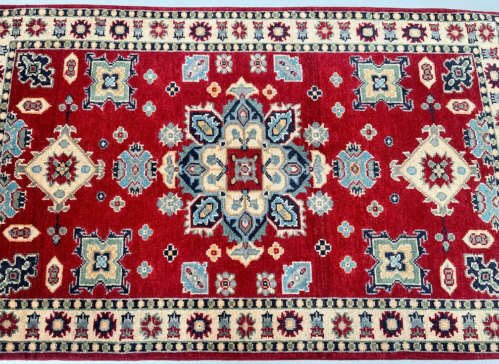 1.5x0.9 Tribal Afghan Kazak Rug
