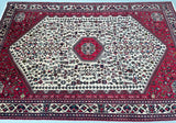 Room size wool handmade vintage tribal Persian Abadeh rug 257x172cm